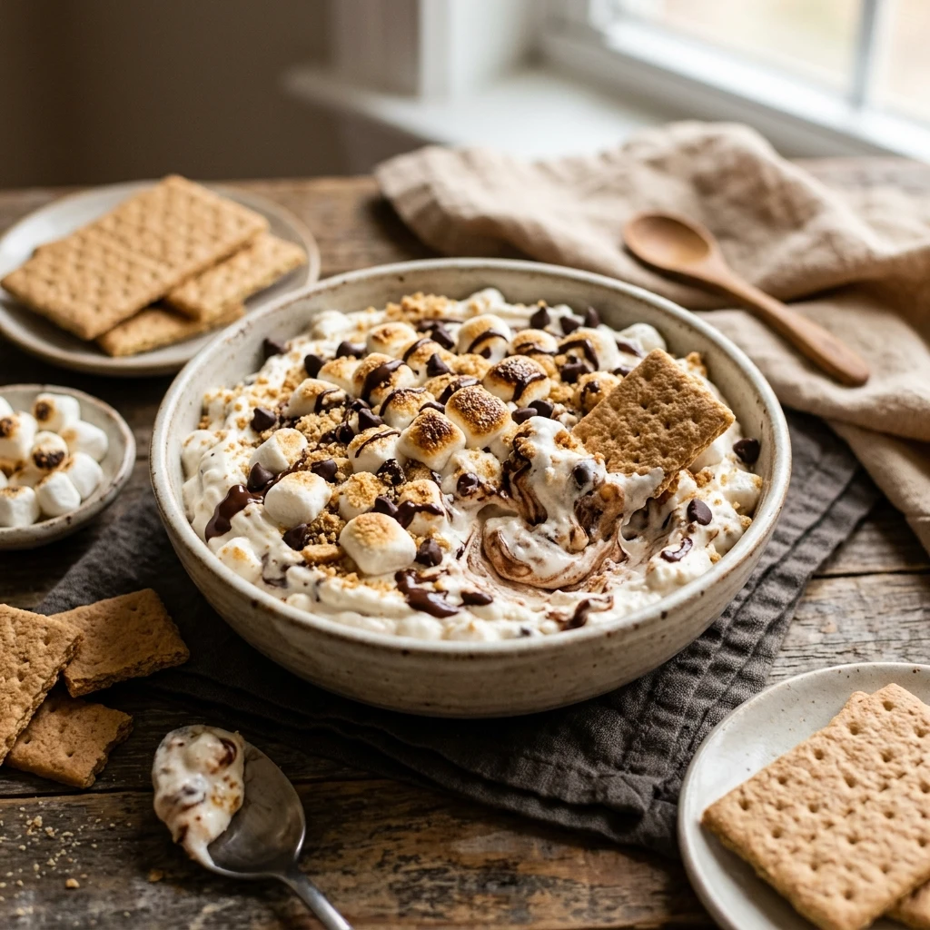 High Protein Cottage Cheese S'mores Dip