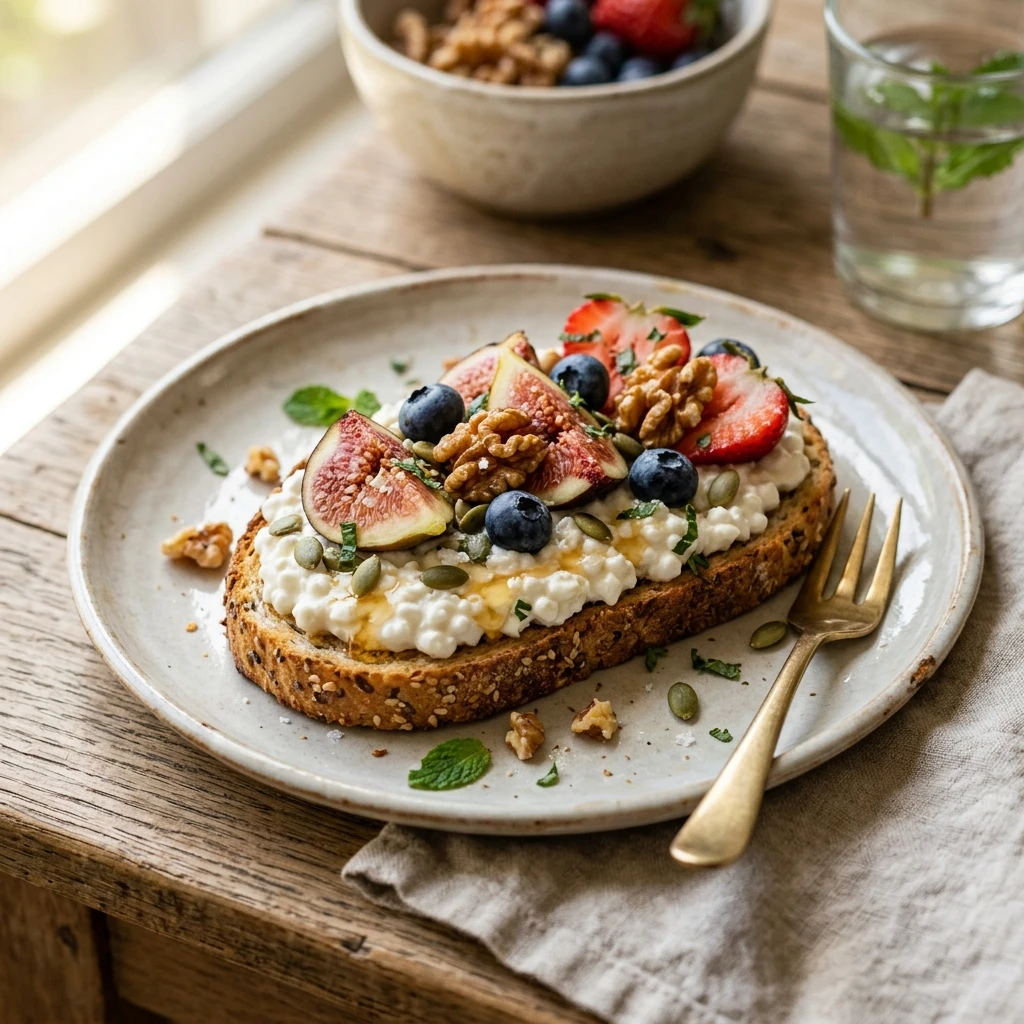 High Protein Cottage Cheese Toast Sweet And Salty