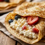High Protein Crepes Cottage Cheese 20g+ Easy Breakfast 3 Ingredient