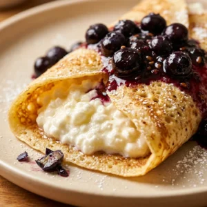 High Protein Crepes Cottage Cheese 20g+ Easy Breakfast