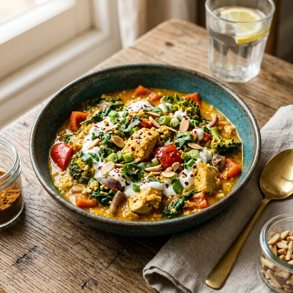 High Protein Curry Dinner 30g+ Easy Meal Prep Low Carb Cottage Cheese