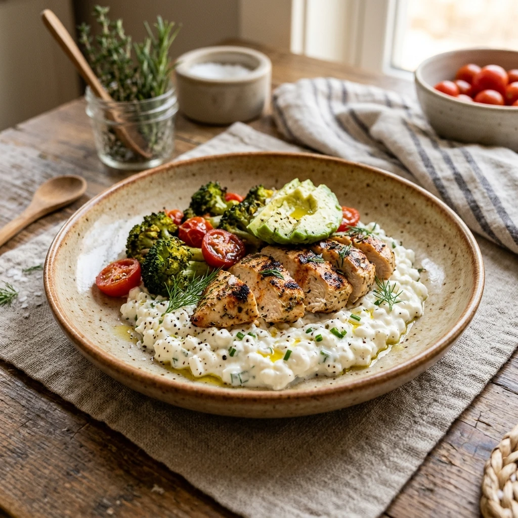 High Protein Dinner 30g+ Easy Meal Prep Low Carb Cottage Cheese