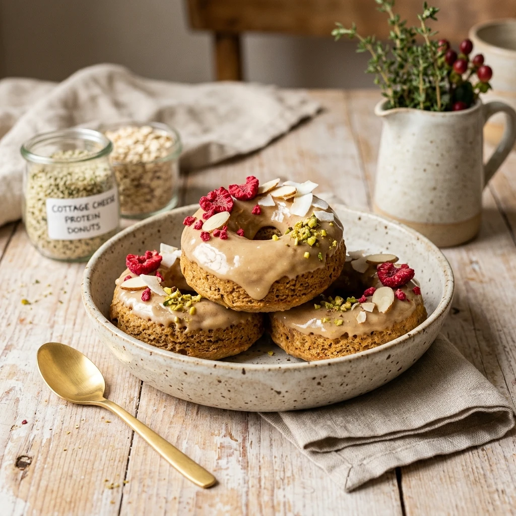 High Protein Donut Dessert Low Carb Easy 30g+ Meal Prep Cottage Cheese