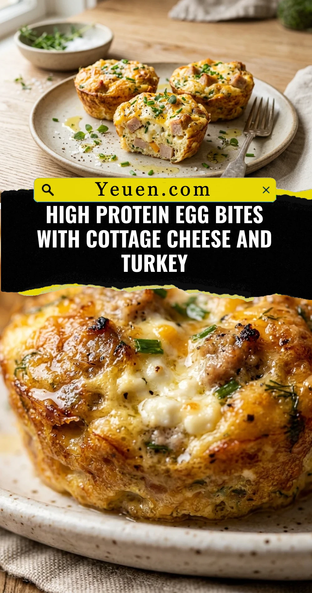 High Protein Egg Bites With Cottage Cheese And Turkey