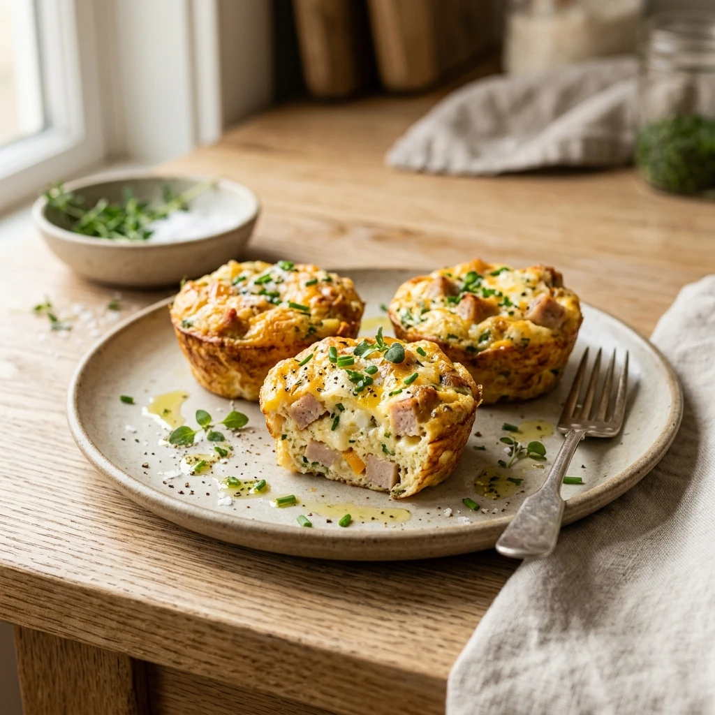 High Protein Egg Bites With Cottage Cheese And Turkey
