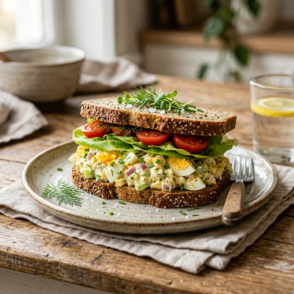 High Protein Egg Salad Sandwich Low Carb