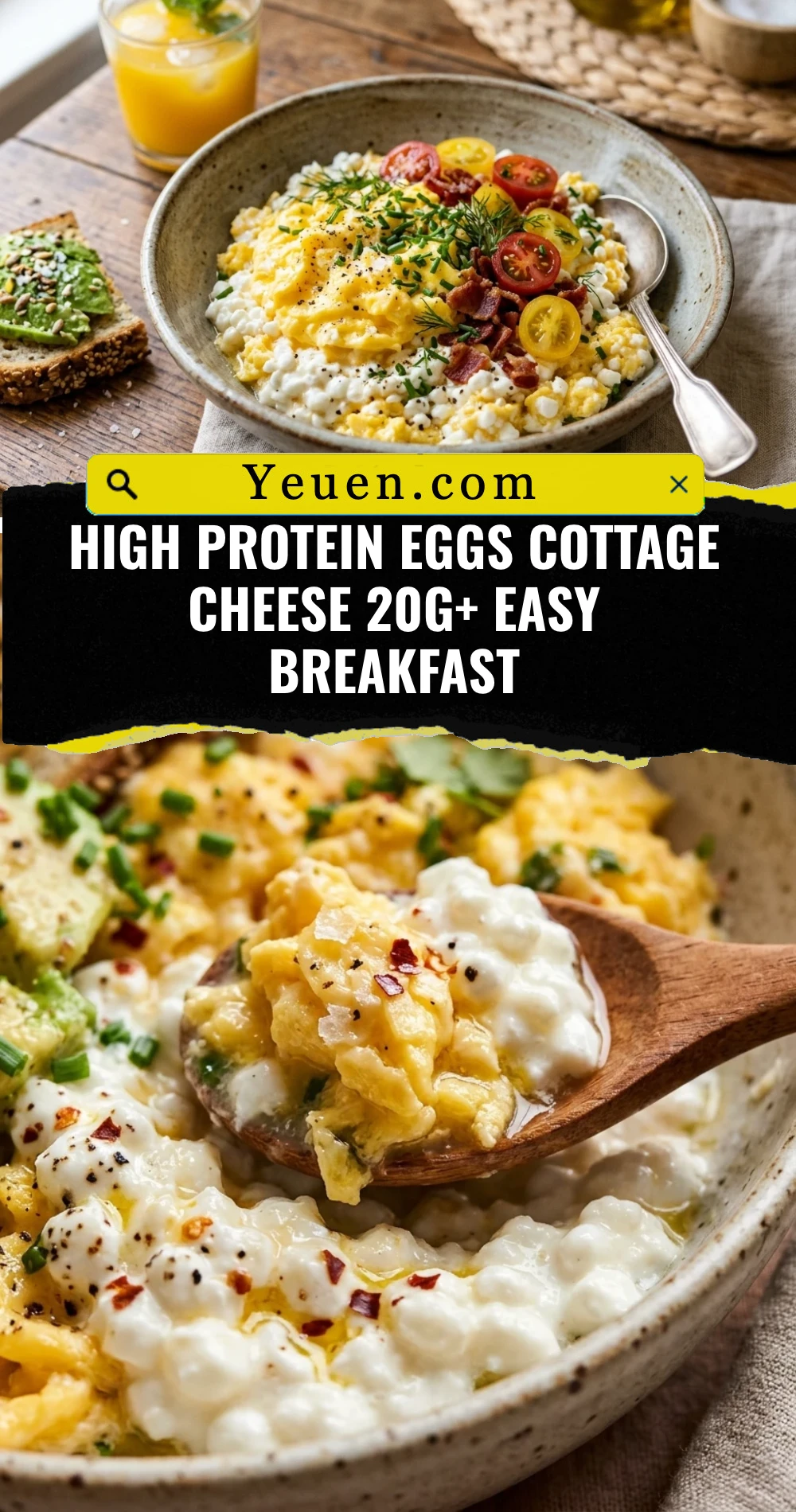 High Protein Eggs Cottage Cheese 20g+ Easy Breakfast