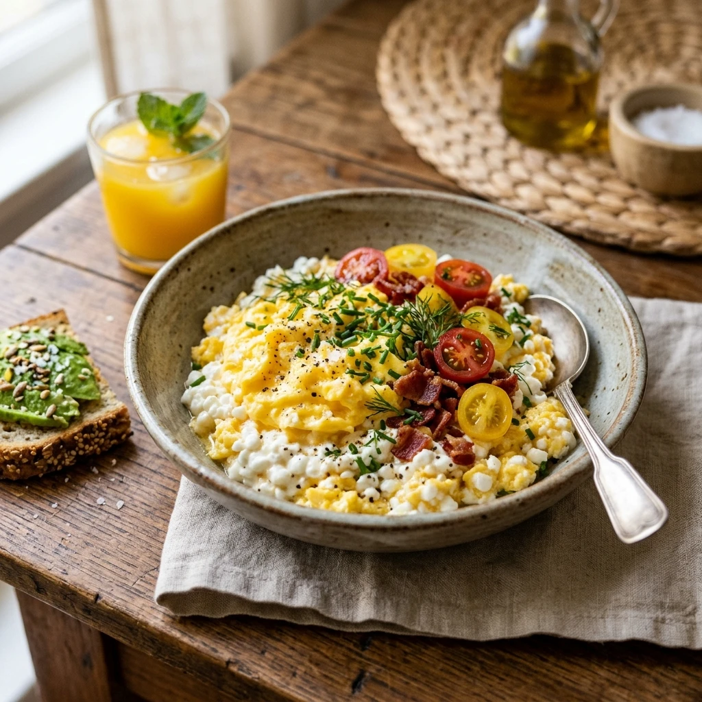High Protein Eggs Cottage Cheese 20g+ Easy Breakfast