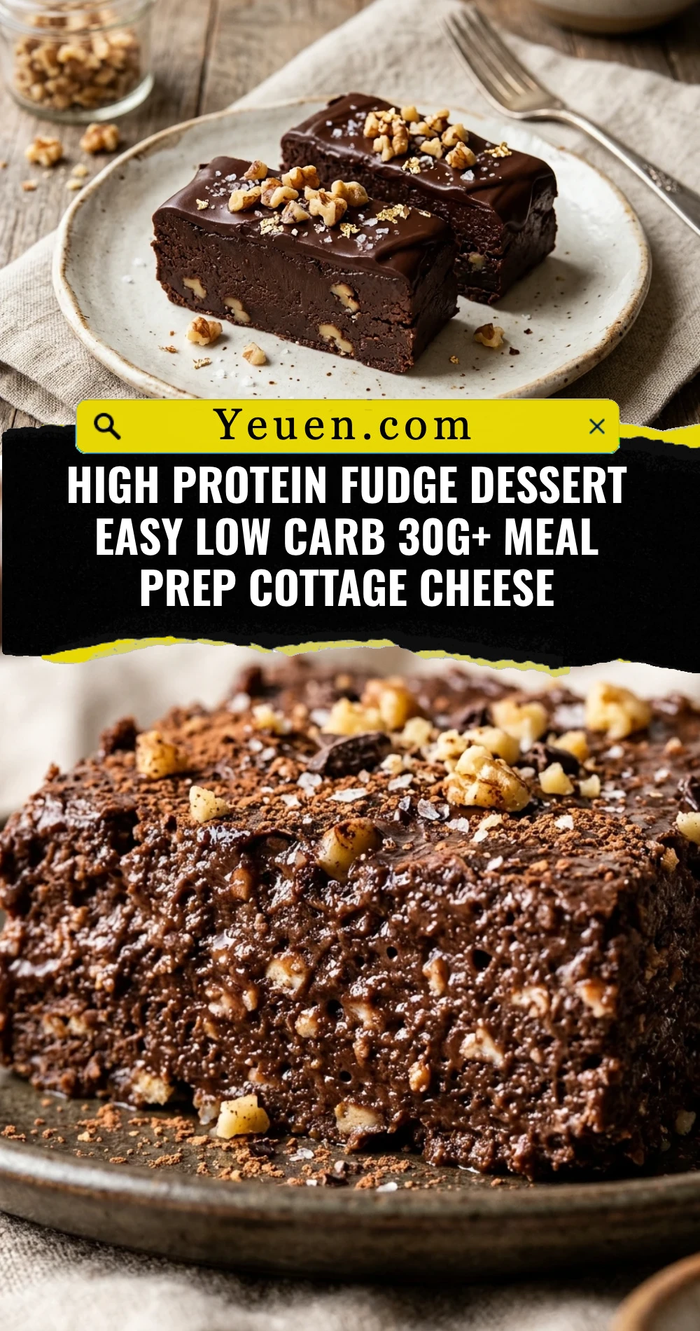 High Protein Fudge Dessert Easy Low Carb 30g+ Meal Prep Cottage Cheese