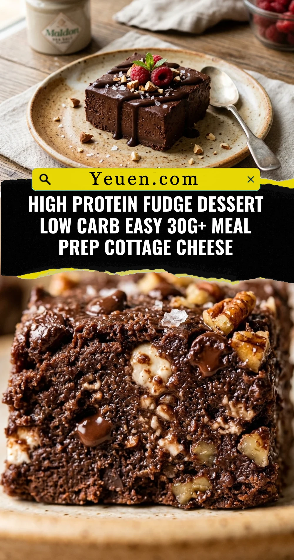 High Protein Fudge Dessert Low Carb Easy 30g+ Meal Prep Cottage Cheese