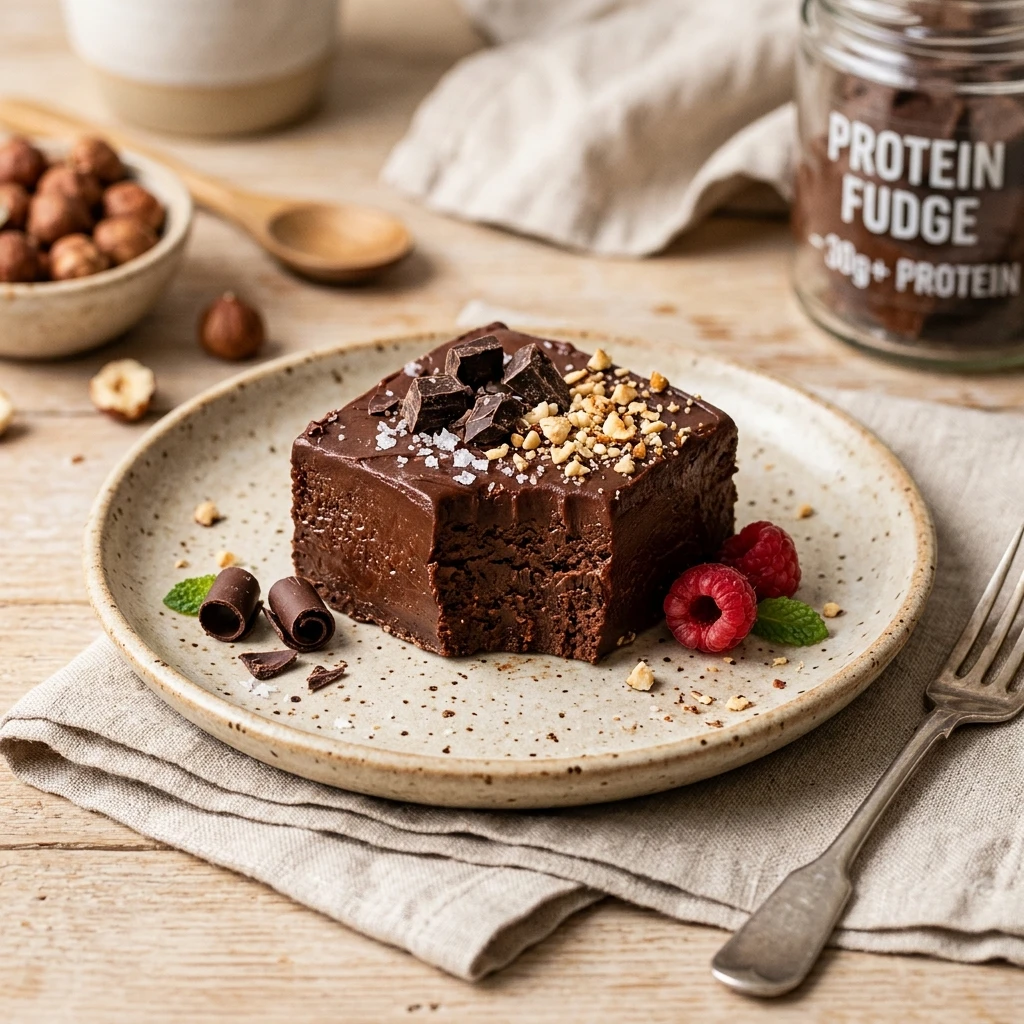 High Protein Fudge Dessert Low Carb Easy 30g+ Meal Prep Cottage Cheese