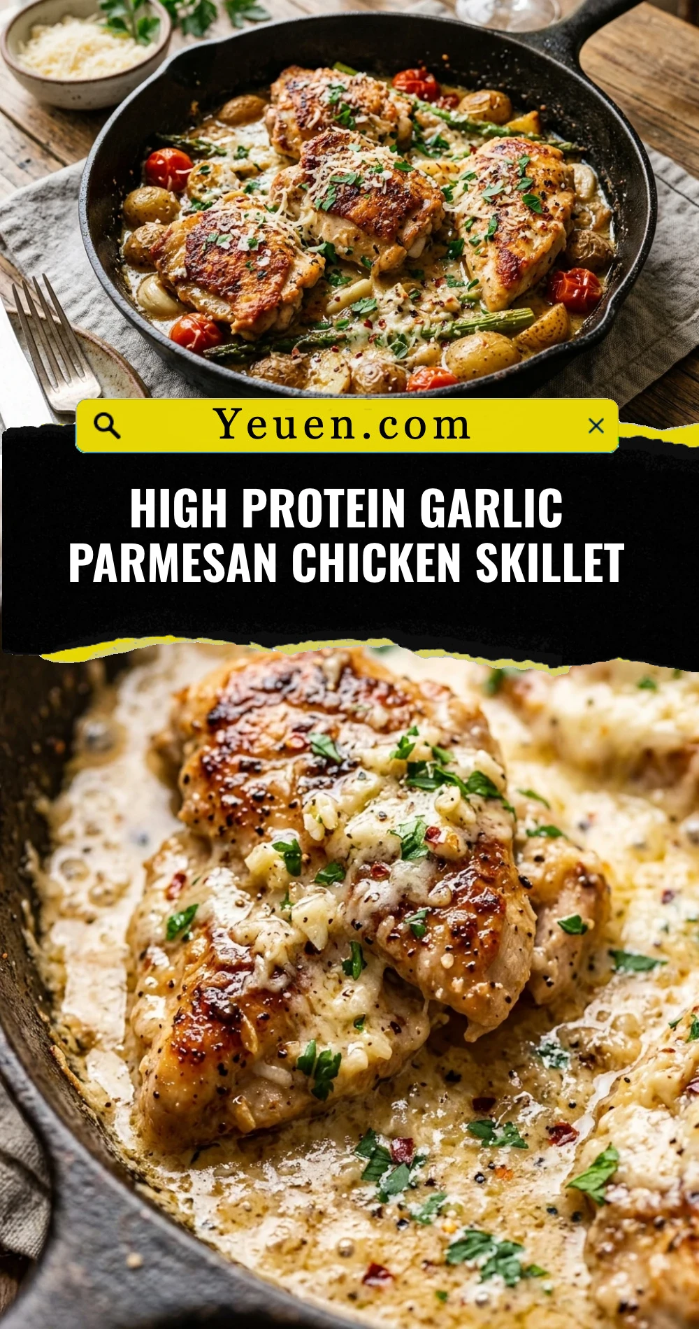 High Protein Garlic Parmesan Chicken Skillet