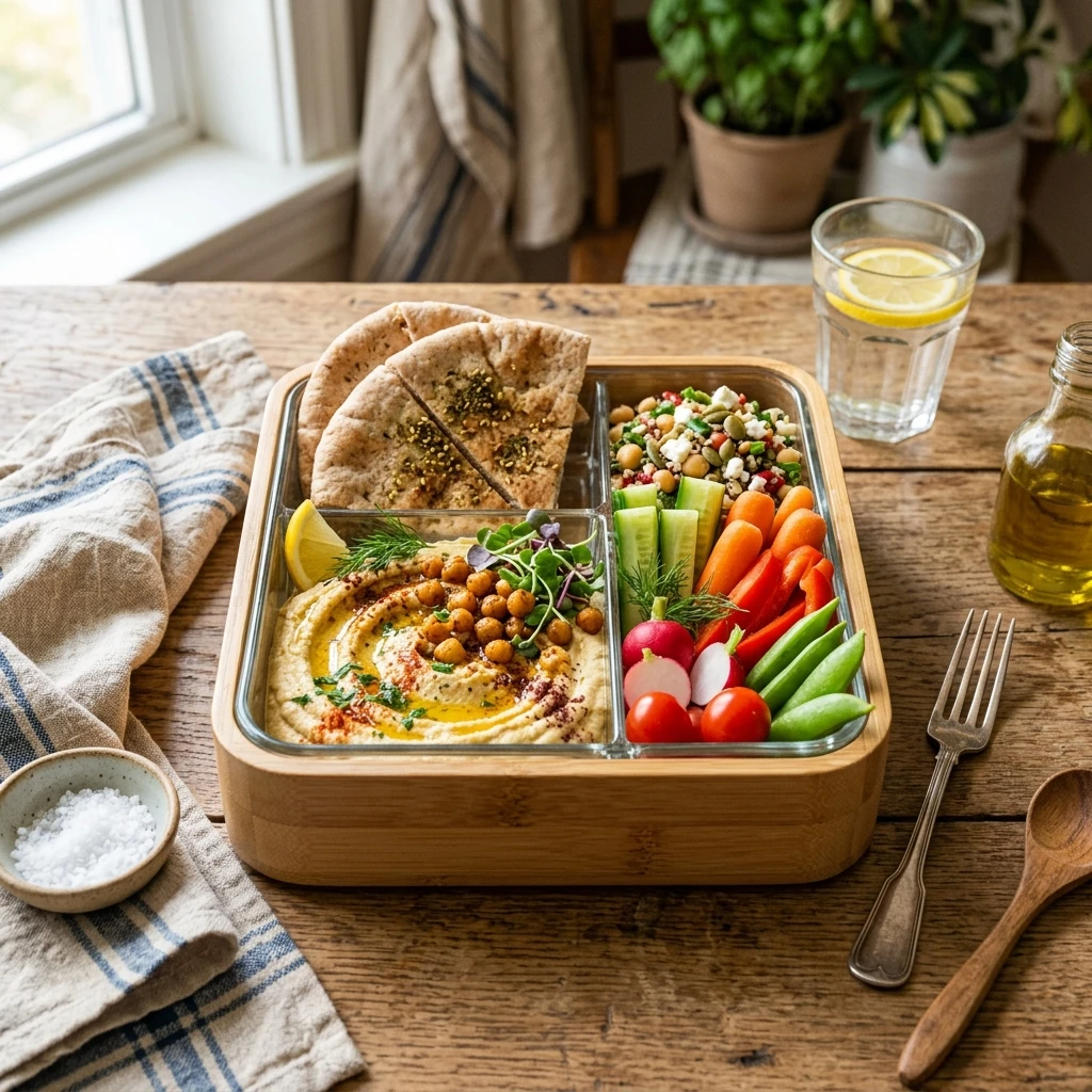 High Protein Hummus And Veggie Box Meal Prep
