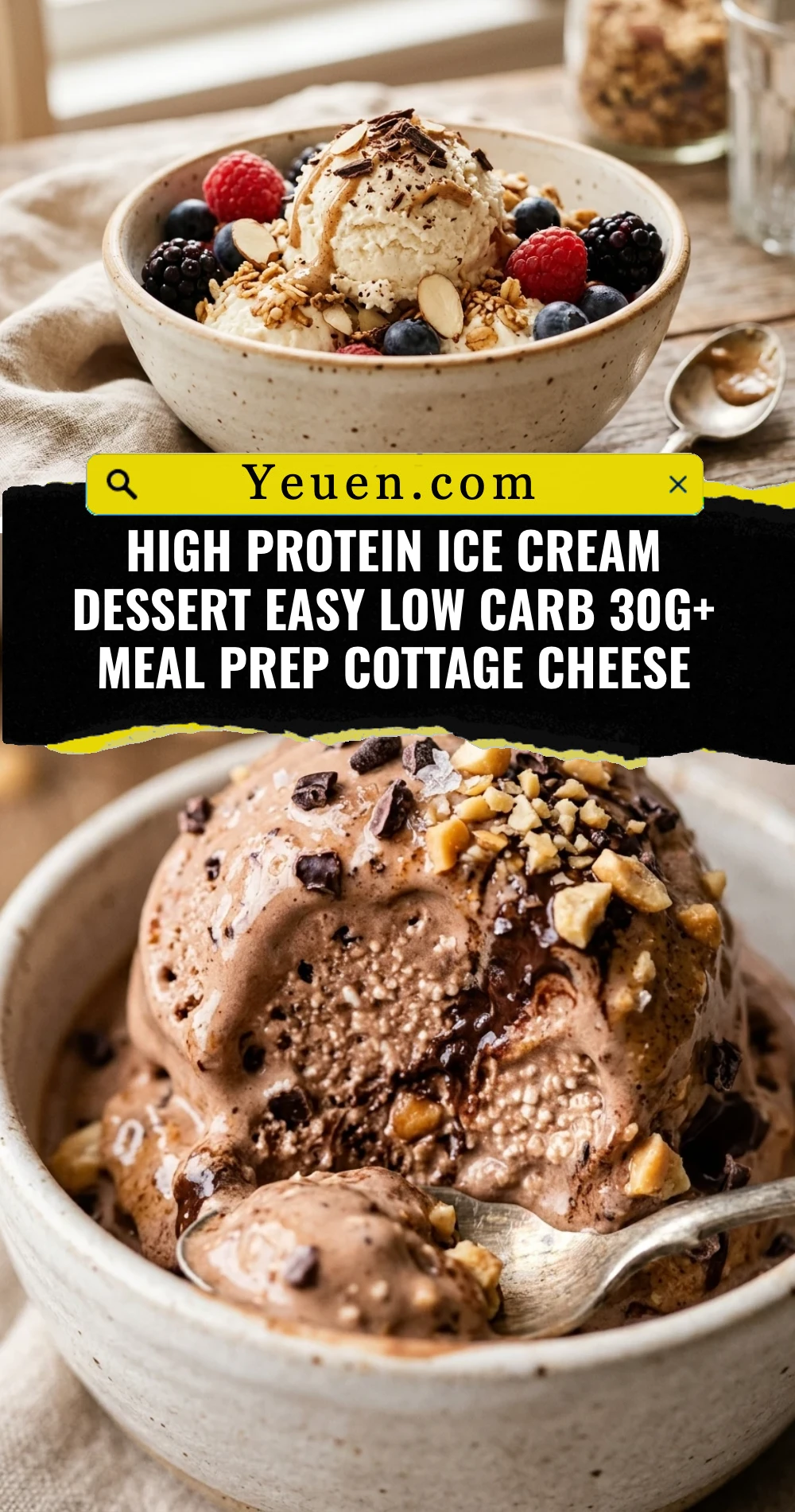 High Protein Ice Cream Dessert Easy Low Carb 30g+ Meal Prep Cottage Cheese