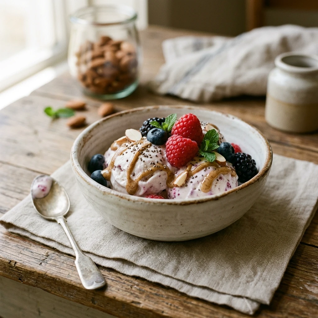 High Protein Ice Cream Dessert Low Carb Easy 30g+ Meal Prep Cottage Cheese
