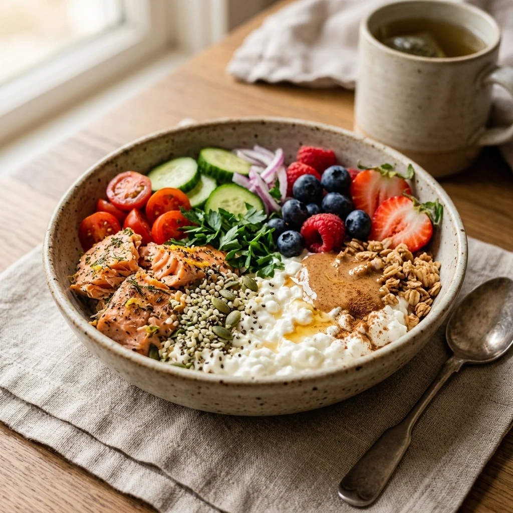 High Protein Meal Prep 30g+ Easy Breakfast Dinner Cottage Cheese