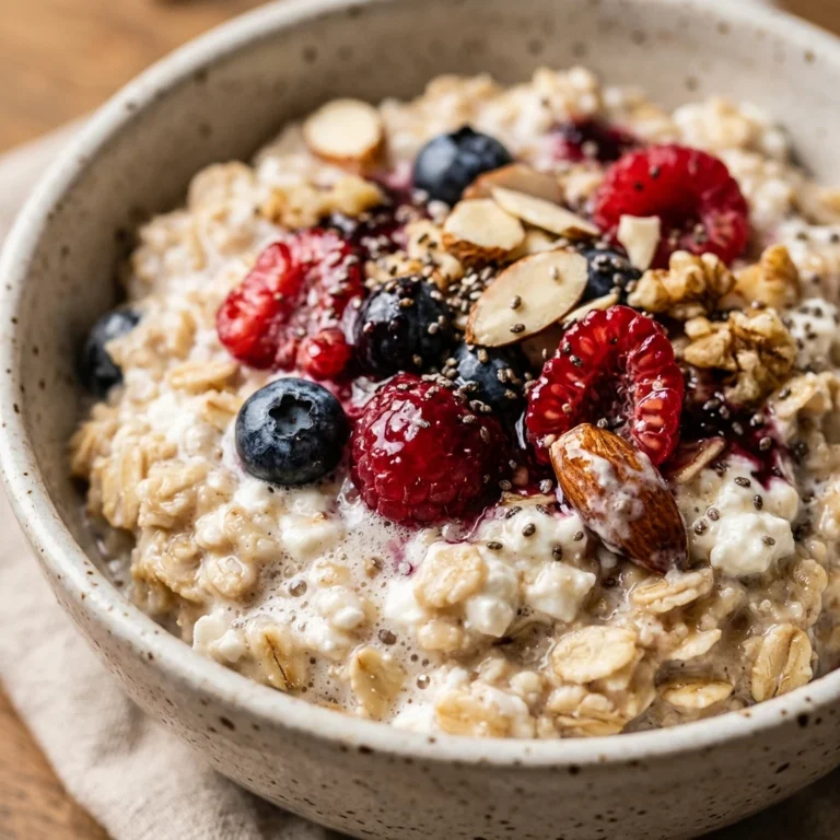 High Protein Oats Breakfast 30g+ Easy Meal Prep Low Carb Cottage Cheese