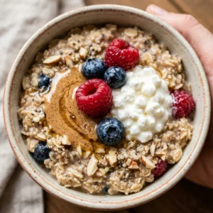 High Protein Oats Breakfast 30g+ Easy Meal Prep Low Carb Cottage Cheese