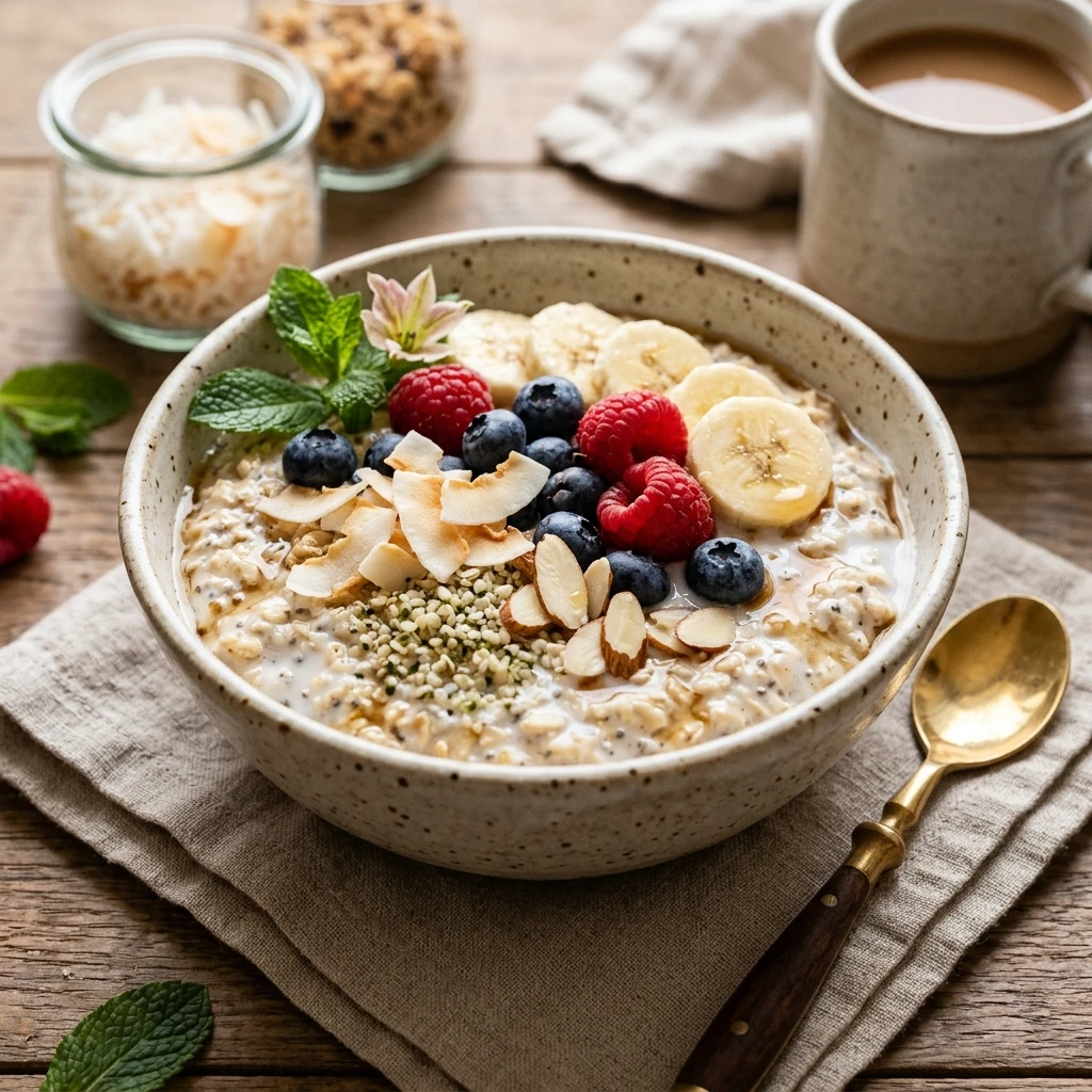 High Protein Overnight Oats Coconut 20g+ Easy 5 Minute Breakfast