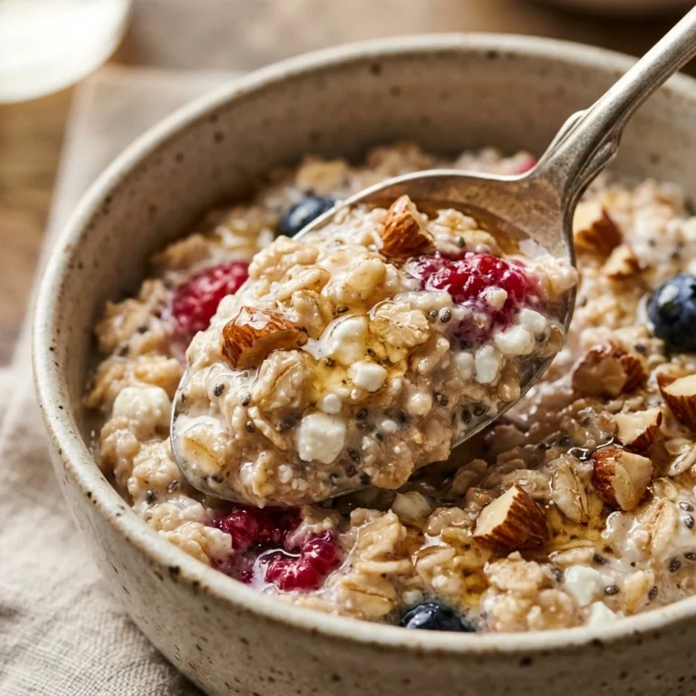High Protein Overnight Oats Cottage Cheese 20g+ Easy Breakfast 3 Ingredient