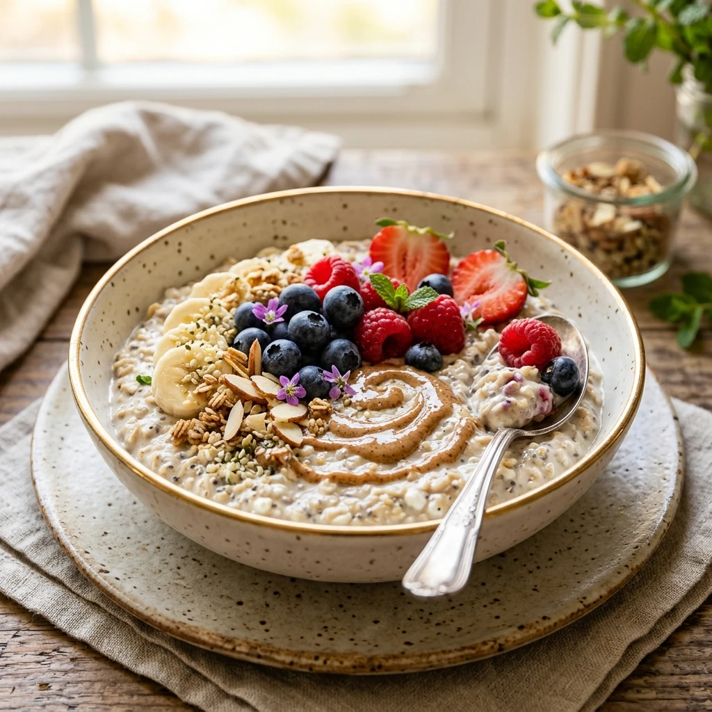 High Protein Overnight Oats Cottage Cheese 30g