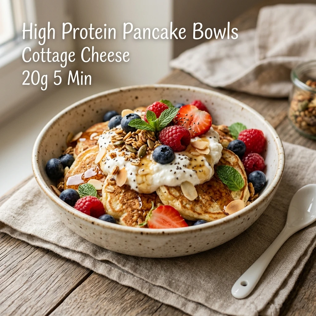 High Protein Pancake Bowls Cottage Cheese 20g 5 Min