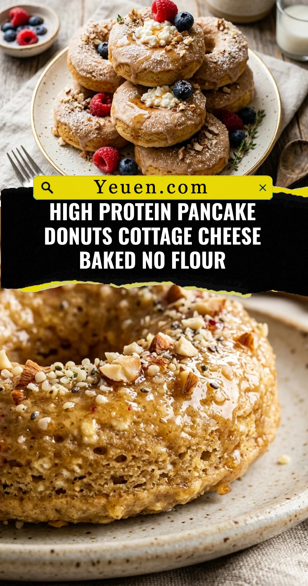High Protein Pancake Donuts Cottage Cheese Baked No Flour