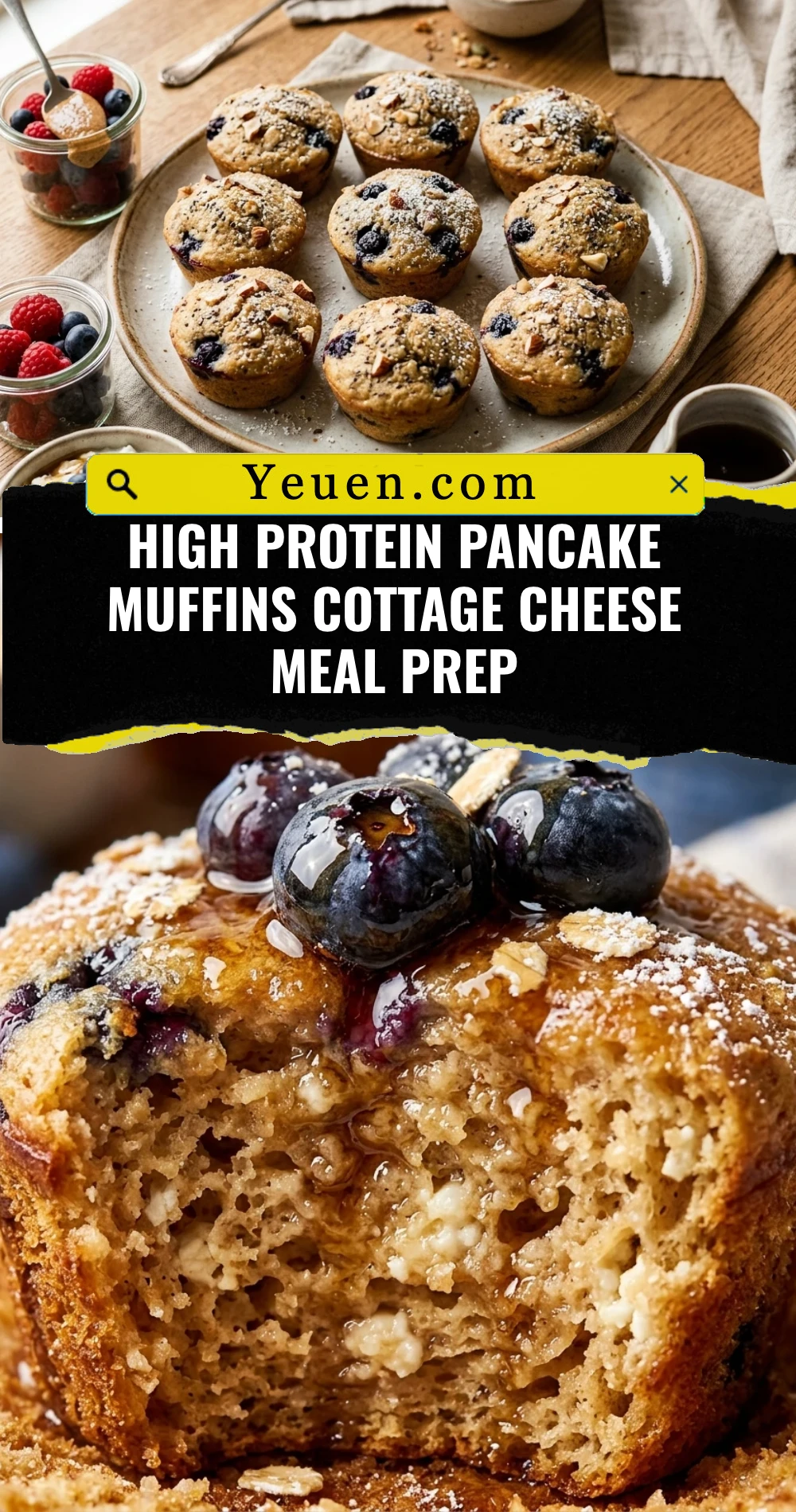 High Protein Pancake Muffins Cottage Cheese Meal Prep