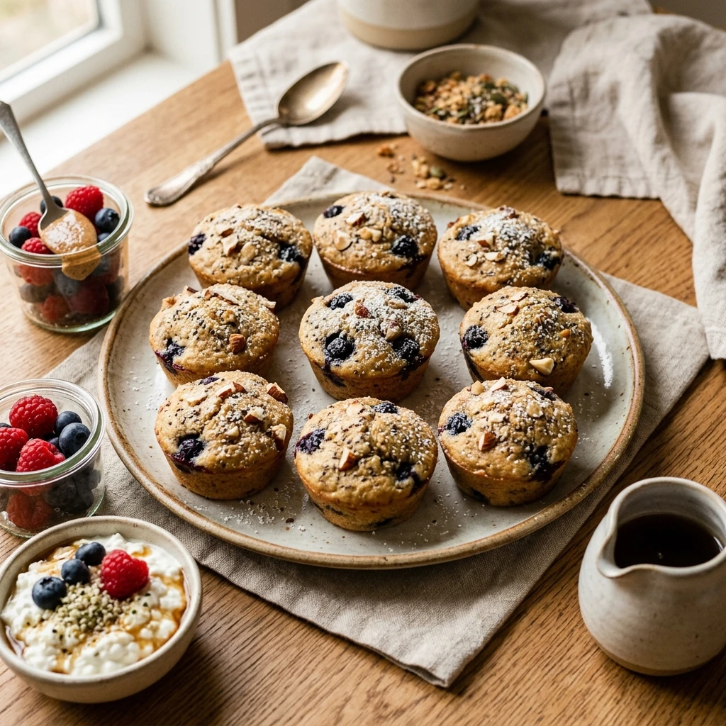 High Protein Pancake Muffins Cottage Cheese Meal Prep