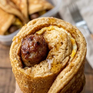 High Protein Pancake Sausage Wraps 20g Freezer Meal Prep
