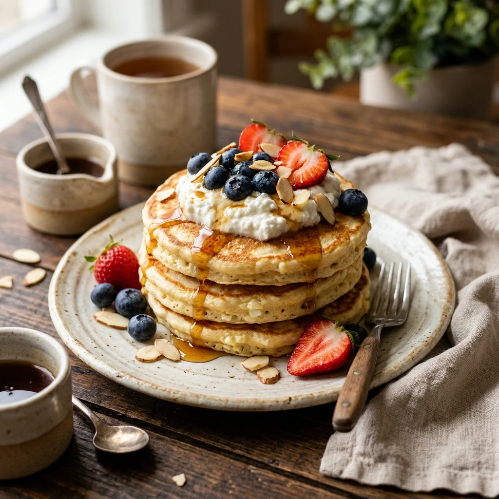 High Protein Pancakes Cottage Cheese 20g+ Easy Breakfast
