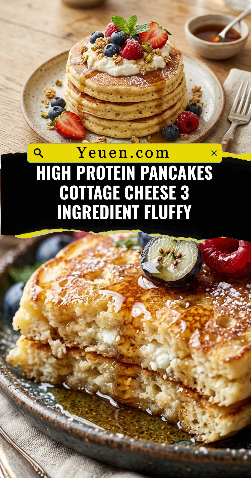 High Protein Pancakes Cottage Cheese 3 Ingredient Fluffy
