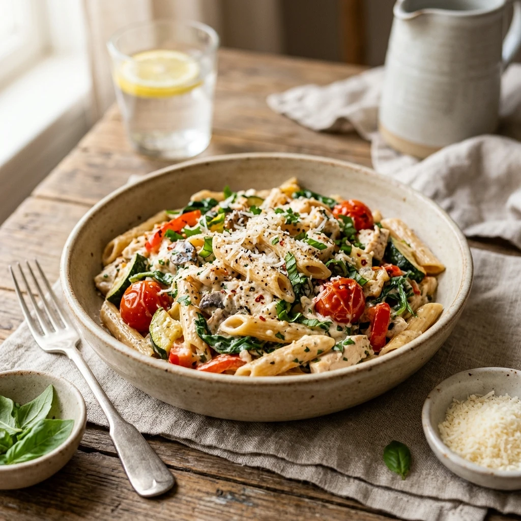 High Protein Pasta Dinner 30g+ Easy Meal Prep Low Carb Cottage Cheese