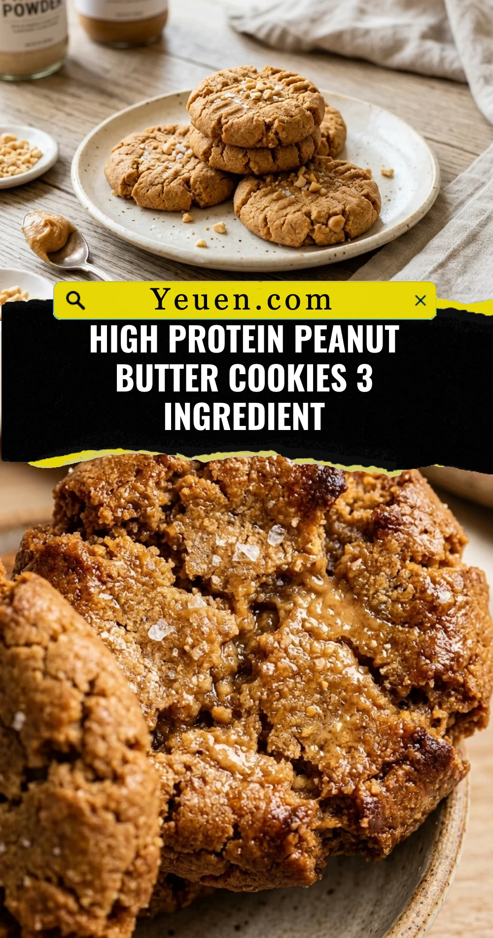High Protein Peanut Butter Cookies 3 Ingredient