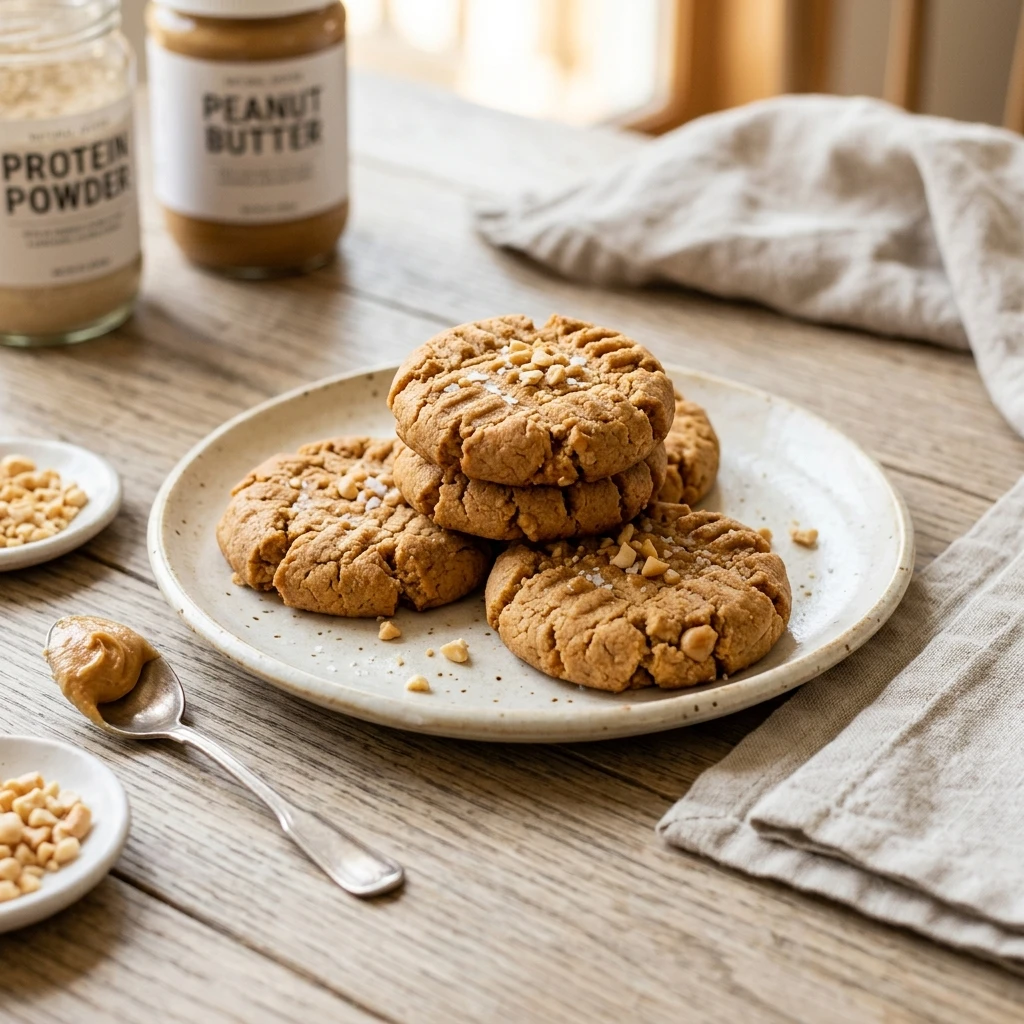 High Protein Peanut Butter Cookies 3 Ingredient