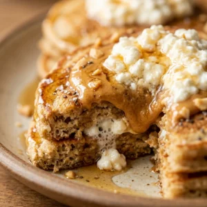 High Protein Peanut Butter Pancakes Cottage Cheese 25g
