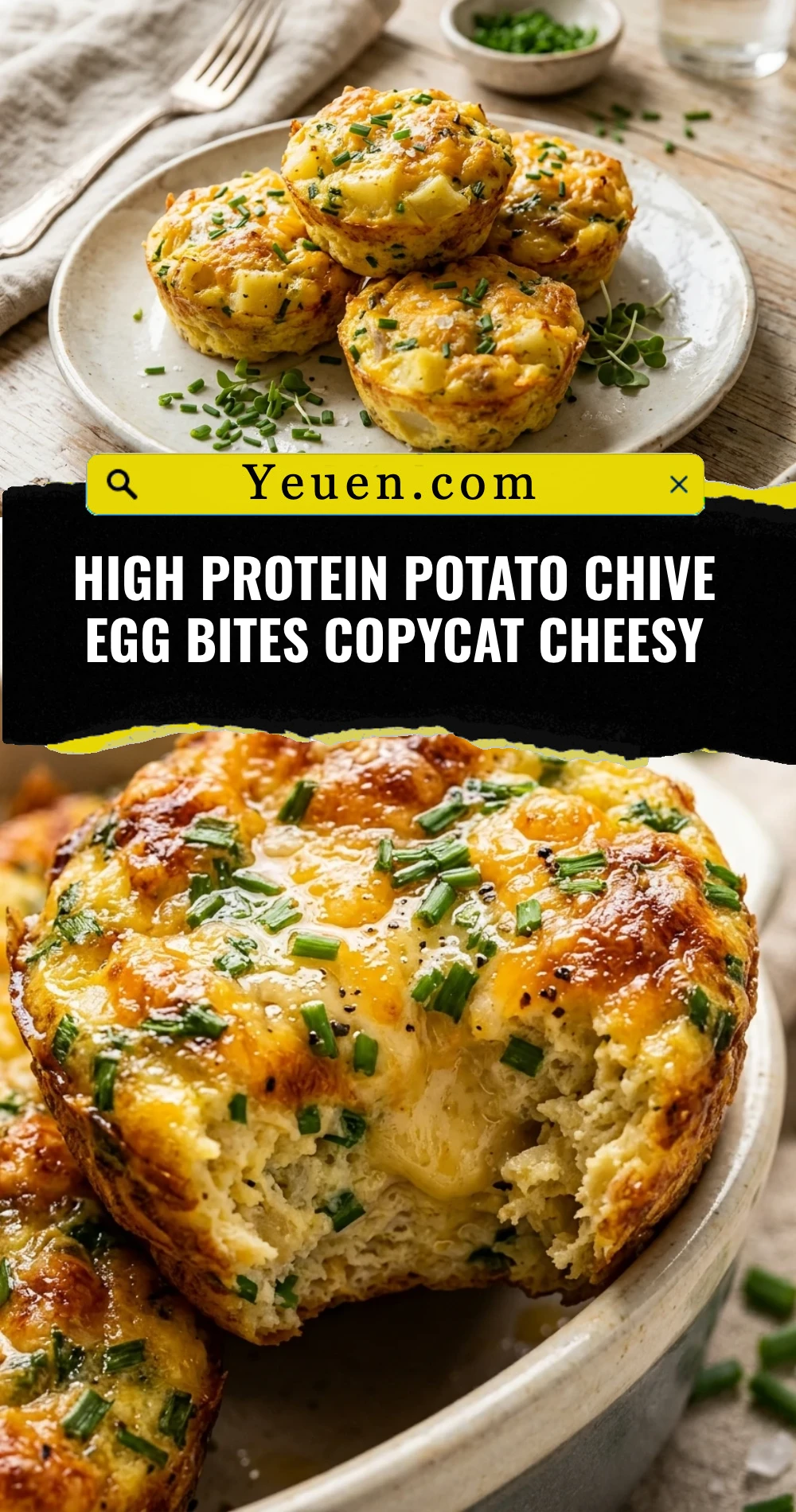 High Protein Potato Chive Egg Bites Copycat Cheesy
