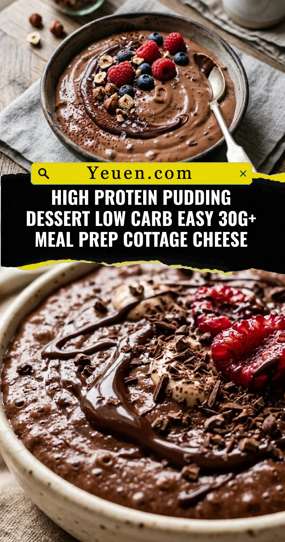 High Protein Pudding Dessert Low Carb Easy 30g+ Meal Prep Cottage Cheese