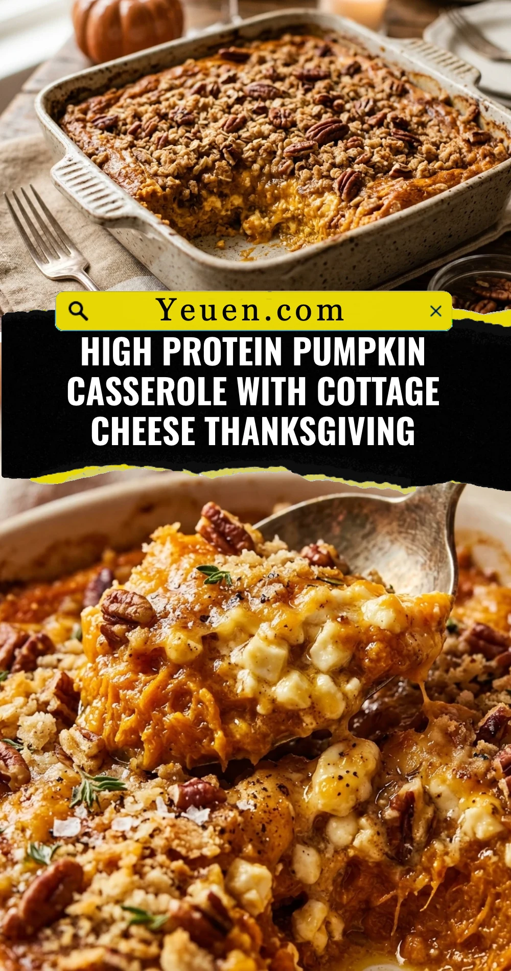 High Protein Pumpkin Casserole With Cottage Cheese Thanksgiving