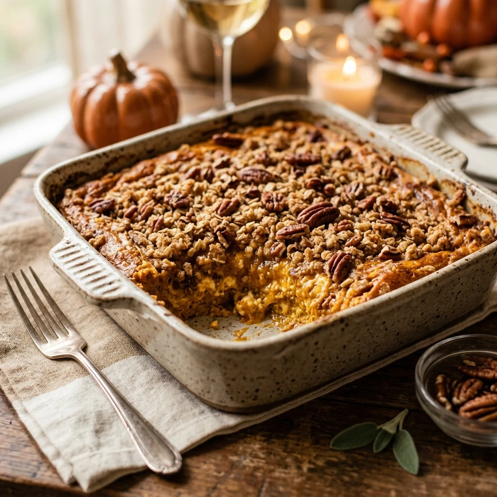 High Protein Pumpkin Casserole With Cottage Cheese Thanksgiving