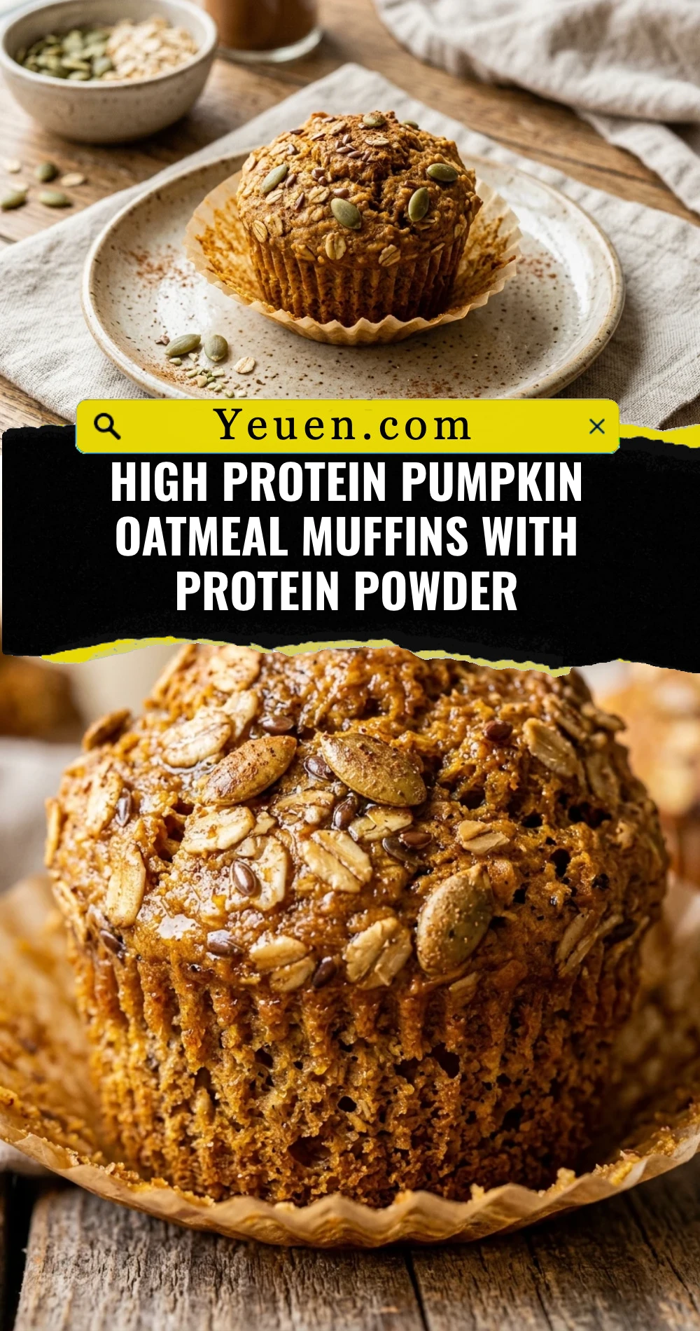 High Protein Pumpkin Oatmeal Muffins With Protein Powder