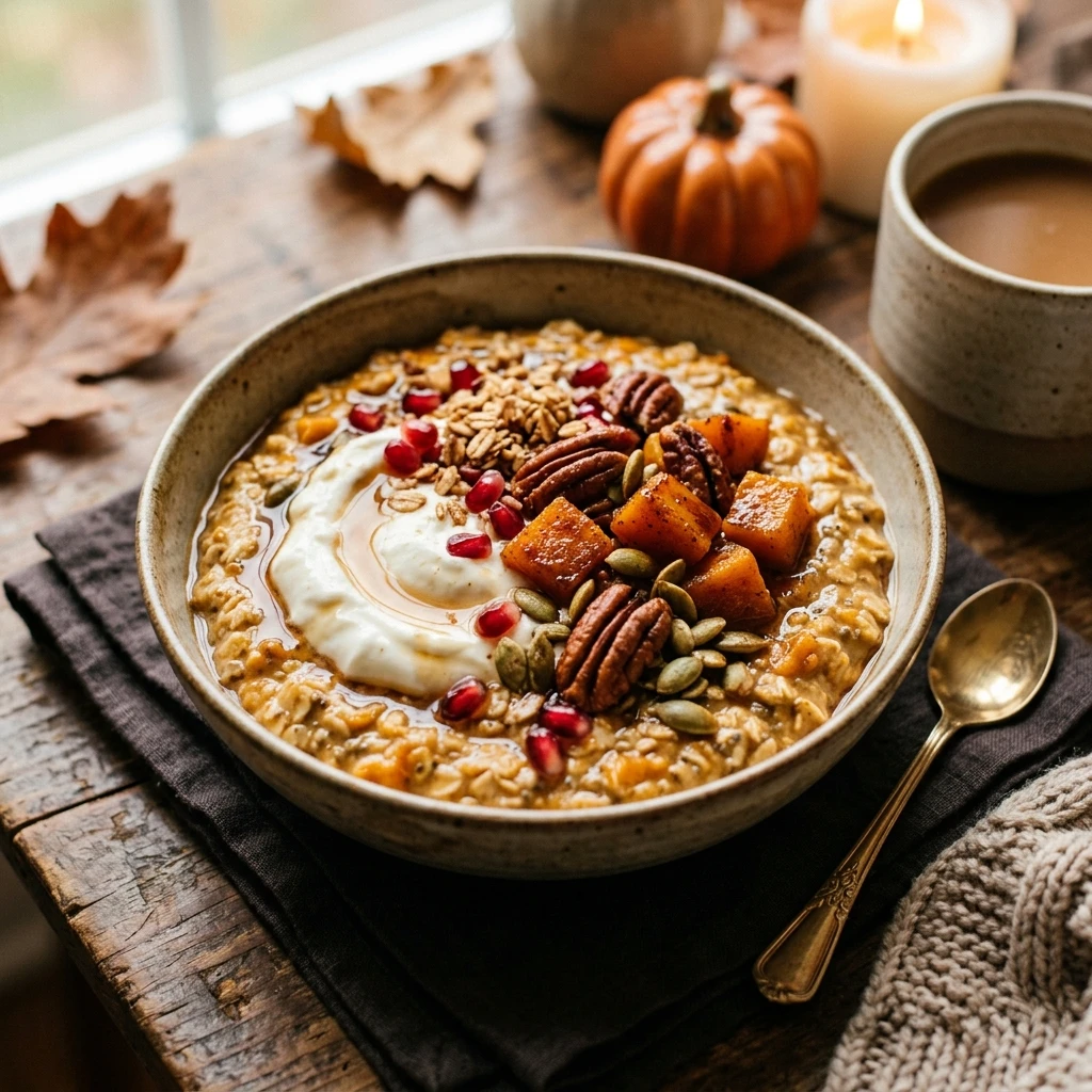 High Protein Pumpkin Overnight Oats With Greek Yogurt Fall