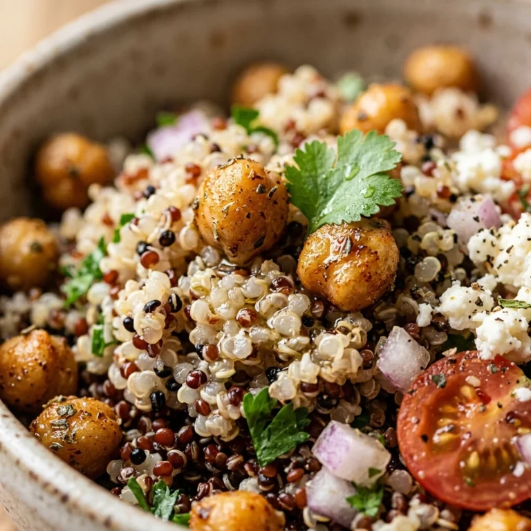 High Protein Quinoa Bowl With Chickpeas