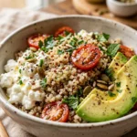 High Protein Quinoa Meal Prep 30g+ Easy Breakfast Dinner Cottage Cheese