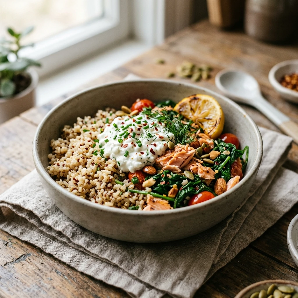 High Protein Rice Meal Prep 30g+ Easy Breakfast Dinner Cottage Cheese
