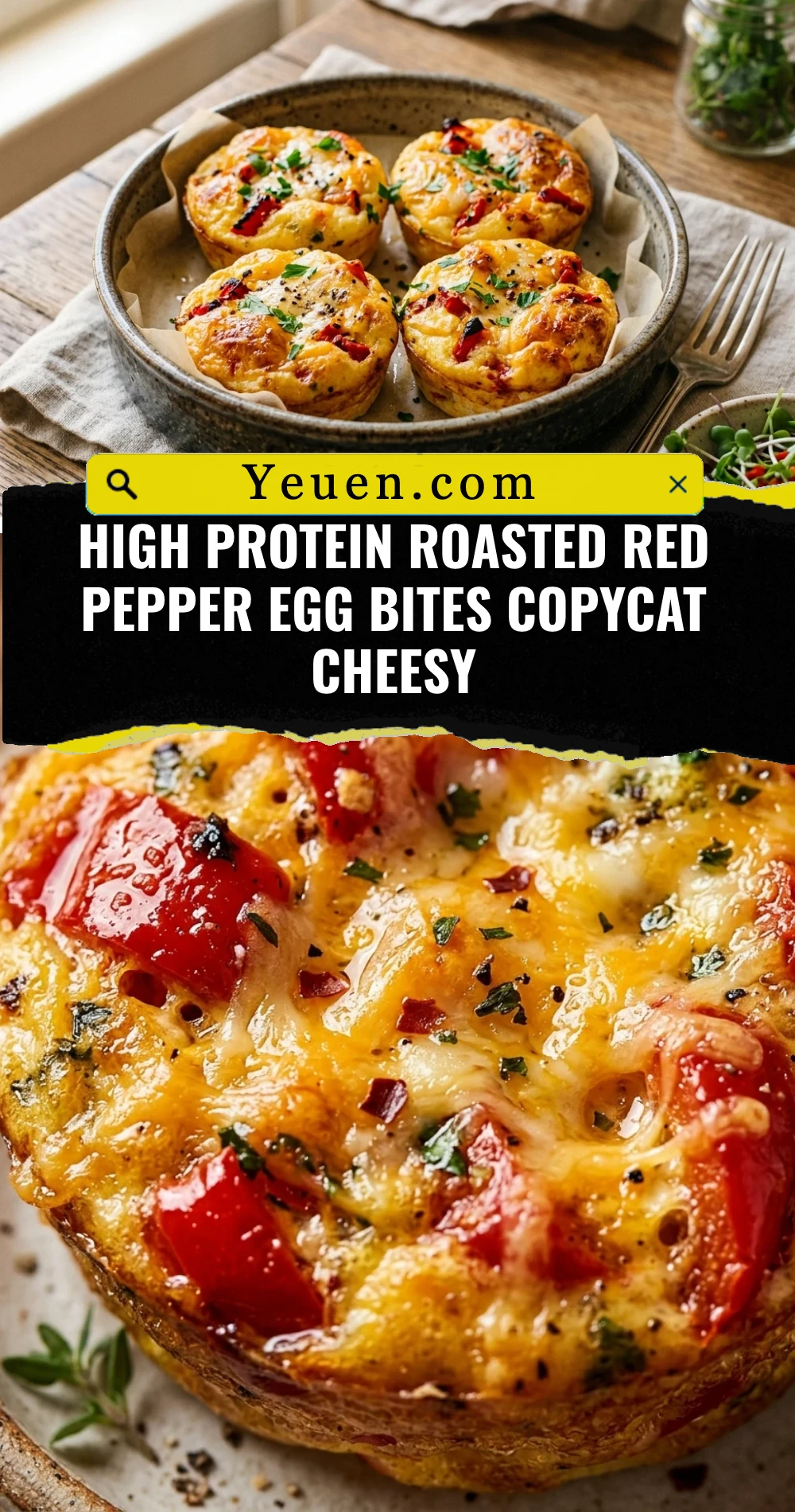 High Protein Roasted Red Pepper Egg Bites Copycat Cheesy