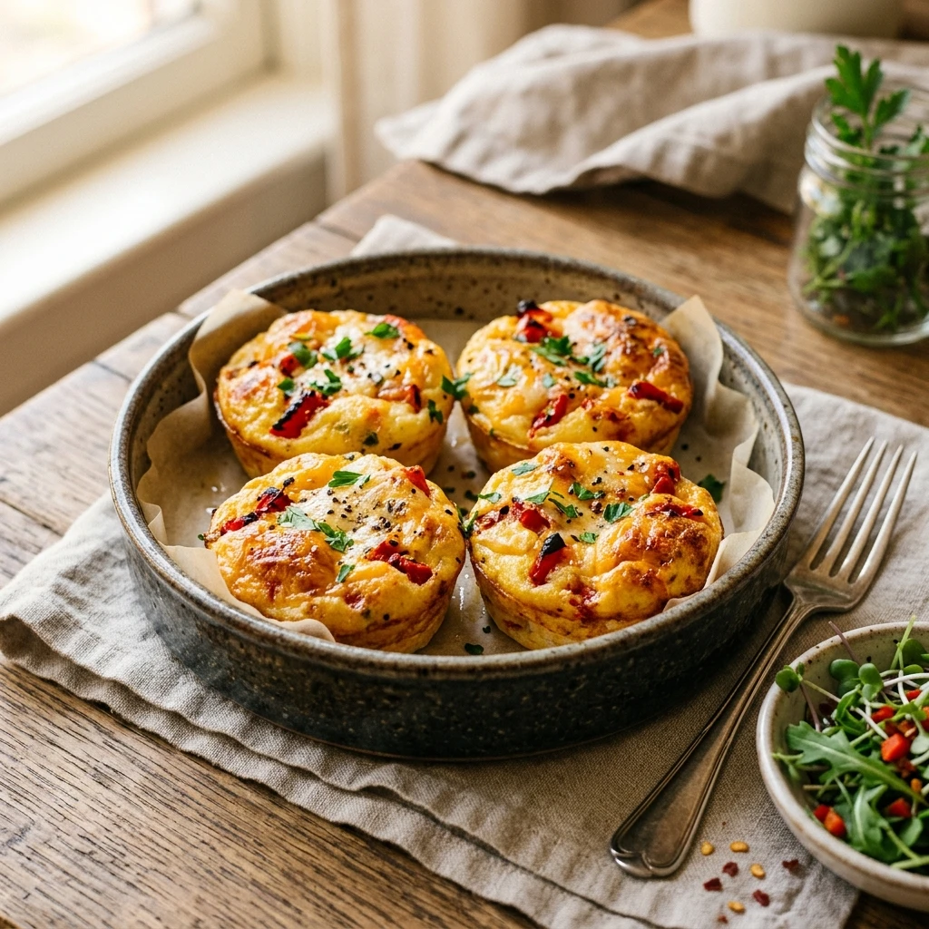 High Protein Roasted Red Pepper Egg Bites Copycat Cheesy