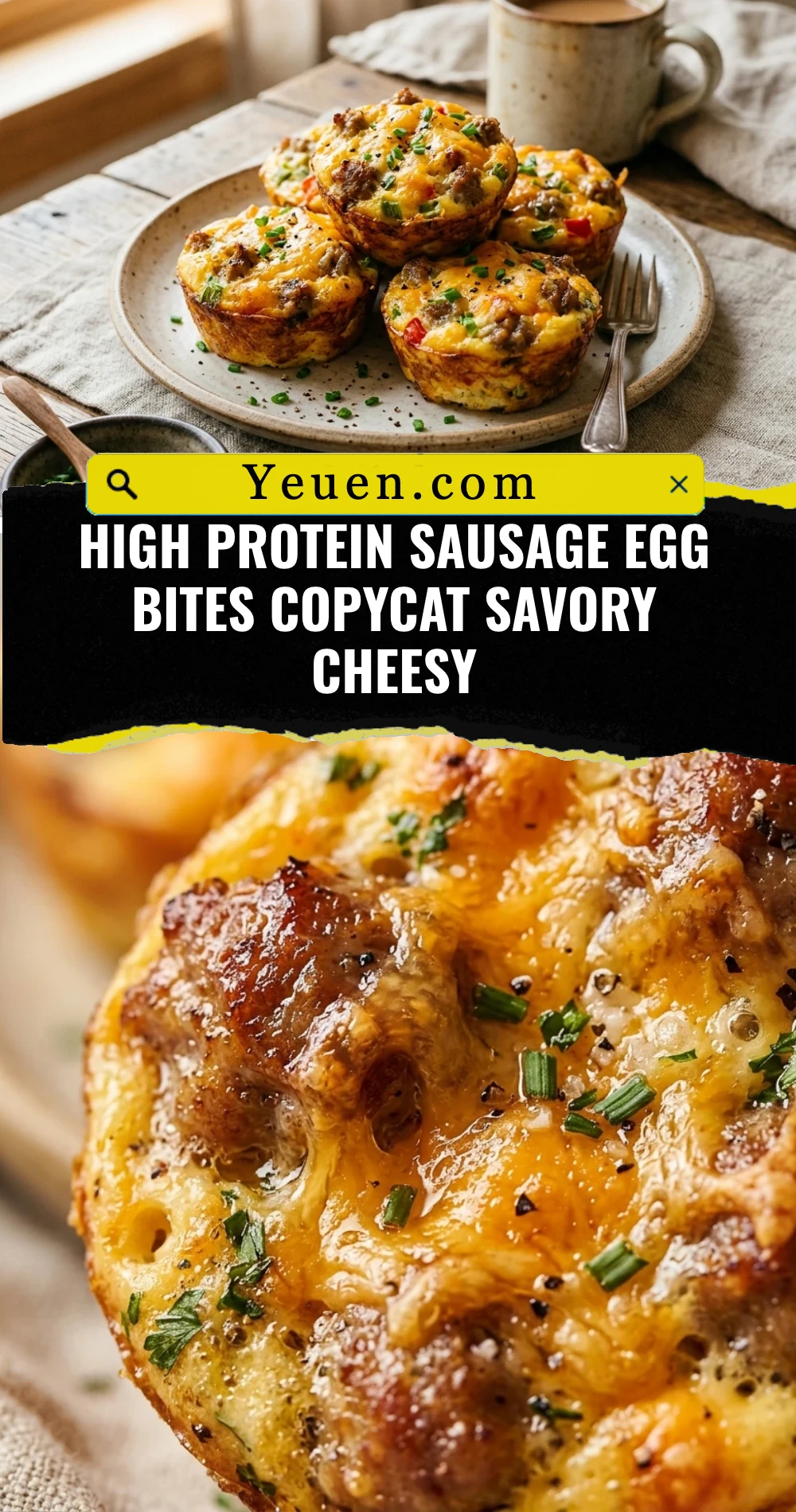 High Protein Sausage Egg Bites Copycat Savory Cheesy