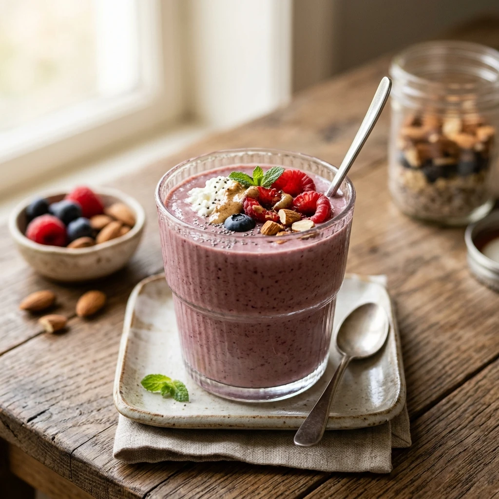 High Protein Shake Breakfast 30g+ Easy Meal Prep Low Carb Cottage Cheese