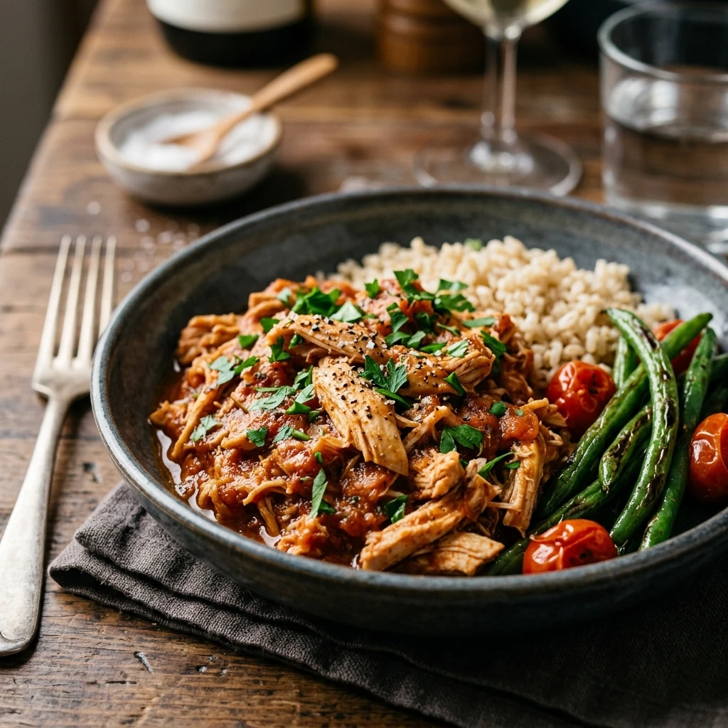 High Protein Slow Cooker Chicken 30g Dump & Bake 3 Ingredient